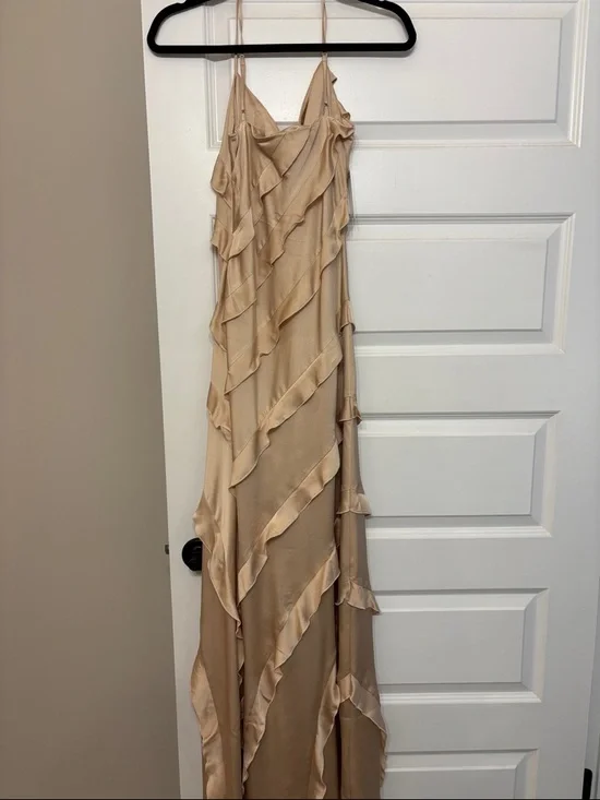Show Me Your MuMu Beige Ruffle Maxi Dress - Picture 4 of 5